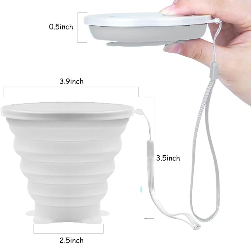 Vaso silicona plegable viaje al aire libre 9.1oz transparente
