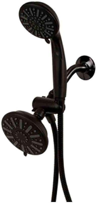 Cabezal ducha fijo y de mano 6 pulverizadores 5" negro mate