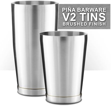 Set Coctelera Boston Acero Inox 800ml y 500ml Cepillo