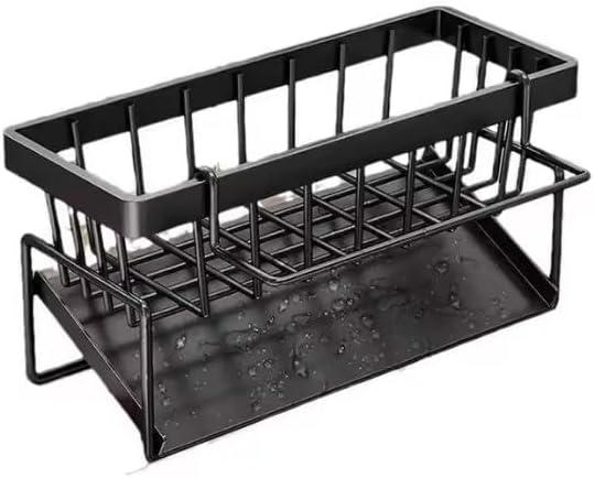 Organiz. fregadero cocina 9.1x3.94" soporte paños negro