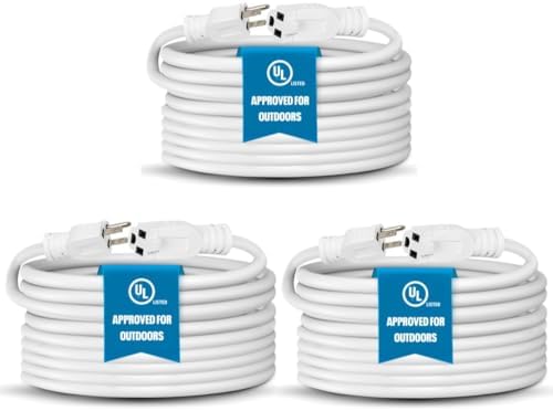 Cable extensión 16/3 20ft UL pack 3 color blanco