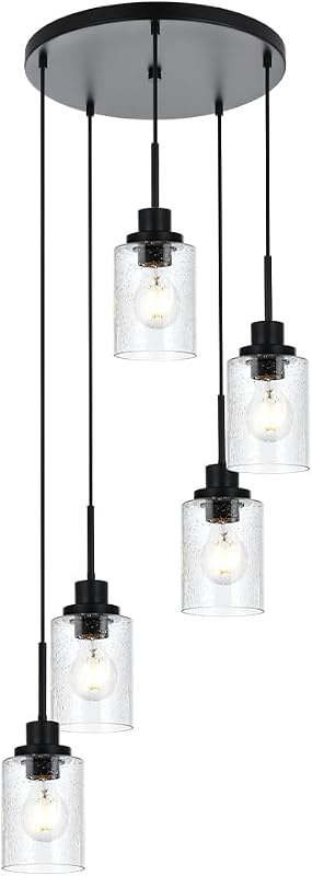 Lámpara colgante 5 luces racimo cristal cocina comedor