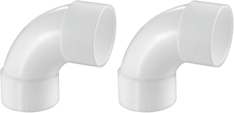 Juego 2 accesorios PVC 2pulg codo 90° sistema piscina Sch40