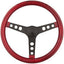Volante 3 radios negros 13.5pulg color rojo