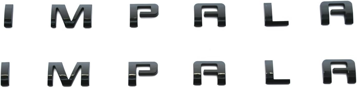 2 Emblemas Impala 3D para Puerta Delantera Negro Brillante