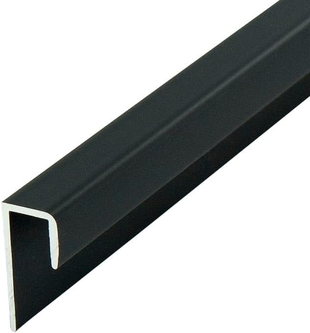 Canal J aluminio para material 1/4-9/32" 48" negro set 3