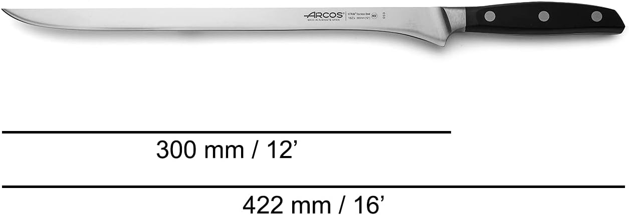 Cuchillo trinchar acero inox 12pulg mango ergonómico negro