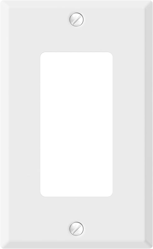 Placa decorativa pared metal 1 gang tornillos incluidos blanco