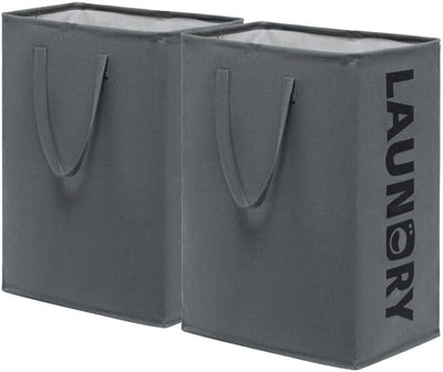 Cesta plegable para ropa sucia 75L gris pack 2