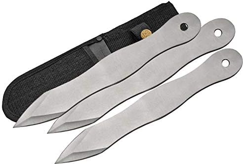 Púas lanzamiento acero inox 10pulg con funda cinturón