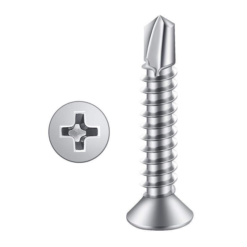 Tornillos chapa cabeza plana #14x4 pack 20 acero inox 410