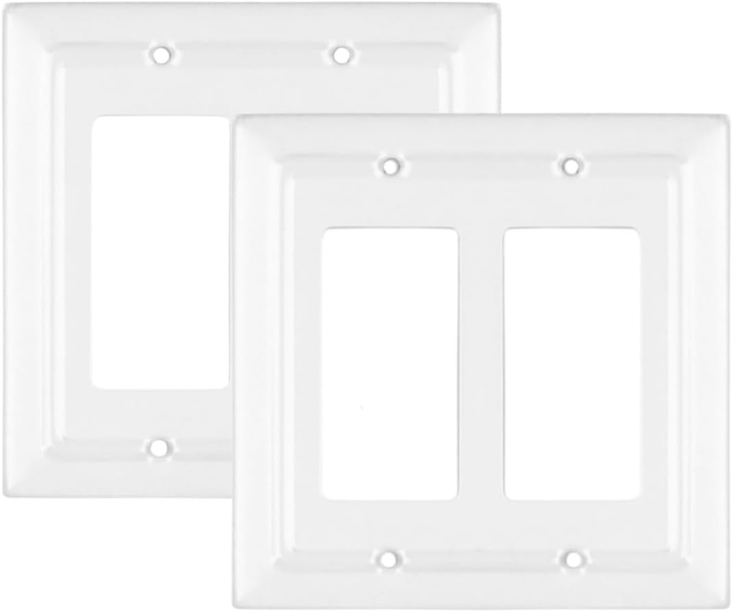 Placa pared basculante 2 segmentos metal interruptor blanco