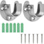 2 Pzas Enchufes Acero Inox Soporte Barra Armario U