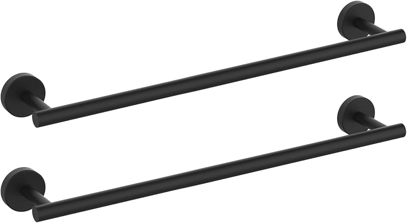 Toallero acero inox 304 negro mate 24" set 2