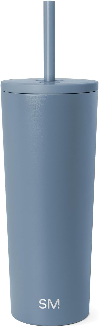 Vaso aislado acero inox con tapa y pajita 700ml