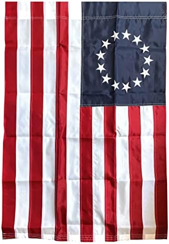 Bandera vertical Betsy Ross 28x40" rojo blanco azul