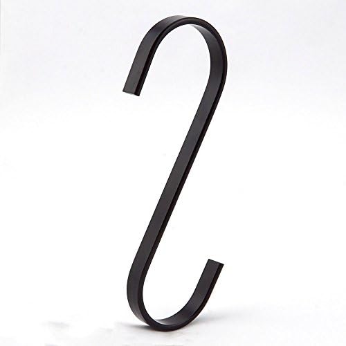 12 Ganchos S Acero Cromado Negro 4.5" para Utensilios