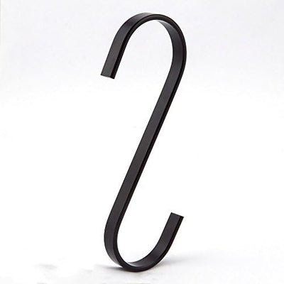12 Ganchos S Acero Cromado Negro 4.5" para Utensilios