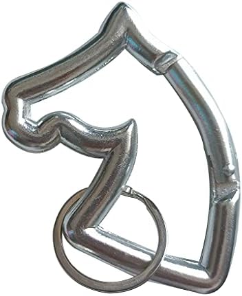 Llavero aluminio forma caballo para acampar senderismo plateado