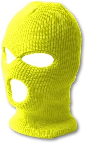 Máscara esquí neón 3 agujeros amarillo