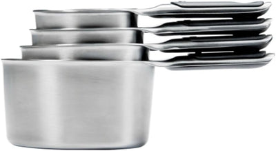 Vasos medidores acero inox con broches magnéticos 4uds