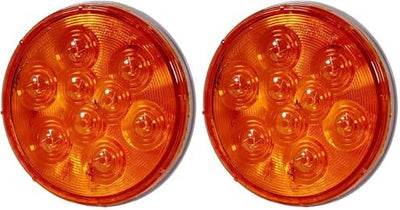 Luz giro trasero 9 LED ámbar 4pulg redondo pack 2