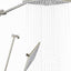 Cabezal ducha lluvia cuadrado 8pulg brazo extensible 15pulg latón