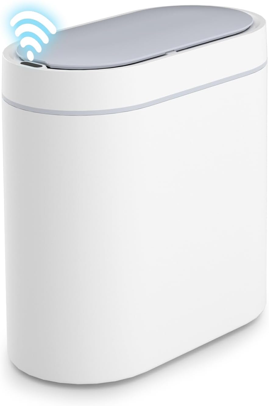 Basurero baño plástico 2gal sensor movimiento estrecho
