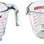 Set 1 y 2 Tazas Medidoras Transparentes con Medidas Rojas