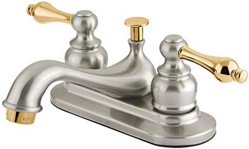Grifo lavabo central 4pulg níquel cepillado con ventana