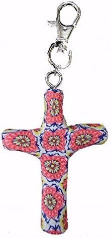 Cruz de arcilla con clip 4.5pulg multicolor