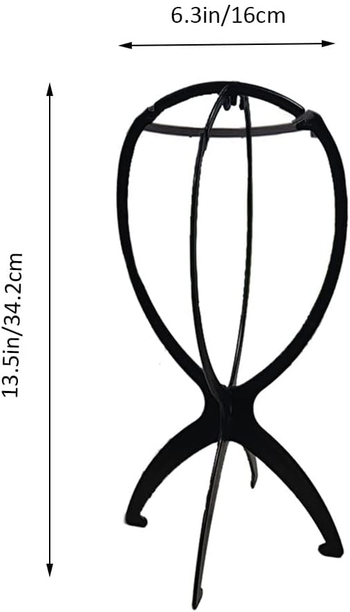 Soporte plástico para sombrero y peluca 3 pzas negro
