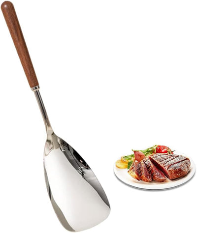 Cuchara cocina acero inox mango madera 11pulg
