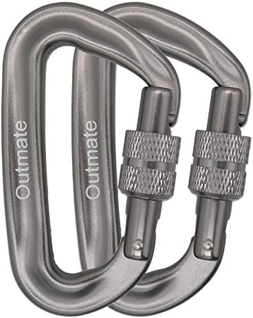 Mosquetones aluminio 3.2x2 pulg senderismo camping