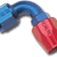 Extremo manguera 90 grados aluminio anodizado rojo/azul