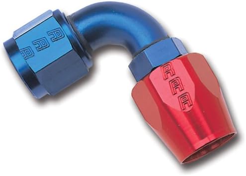 Extremo manguera 90 grados aluminio anodizado rojo/azul