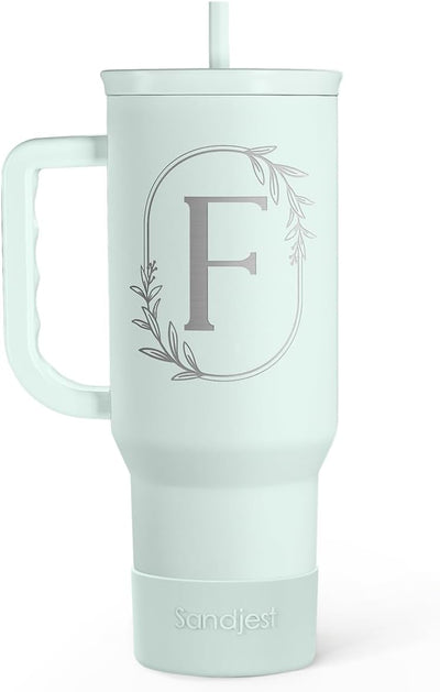Vaso personalizado con monograma asa 40oz regalo navidad