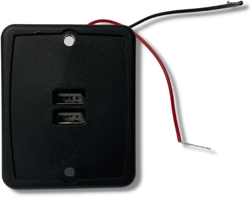 2 Salidas USB Doble Puerto para Autocaravana Negro