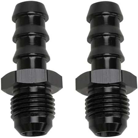 6AN macho acampanado 3/8 adaptador aluminio negro pack 2