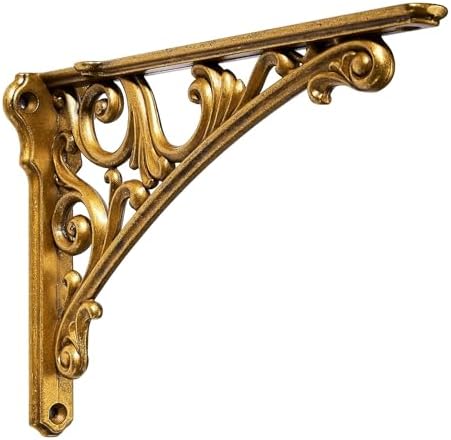 Soporte estante latón antiguo decorativo 6pulg pack 4
