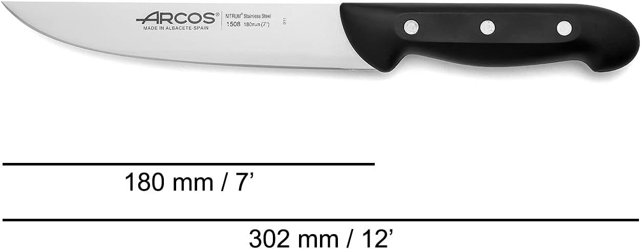 Cuchillo acero inox nitrum 7pulg mango POM serie Maitre negro