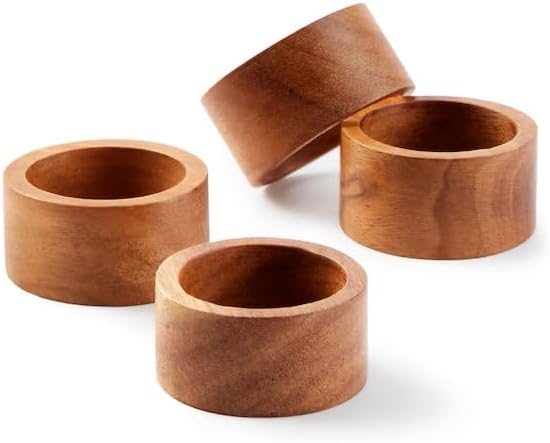 Juego 12 Servilleteros Madera Acacia Mesa Comedor