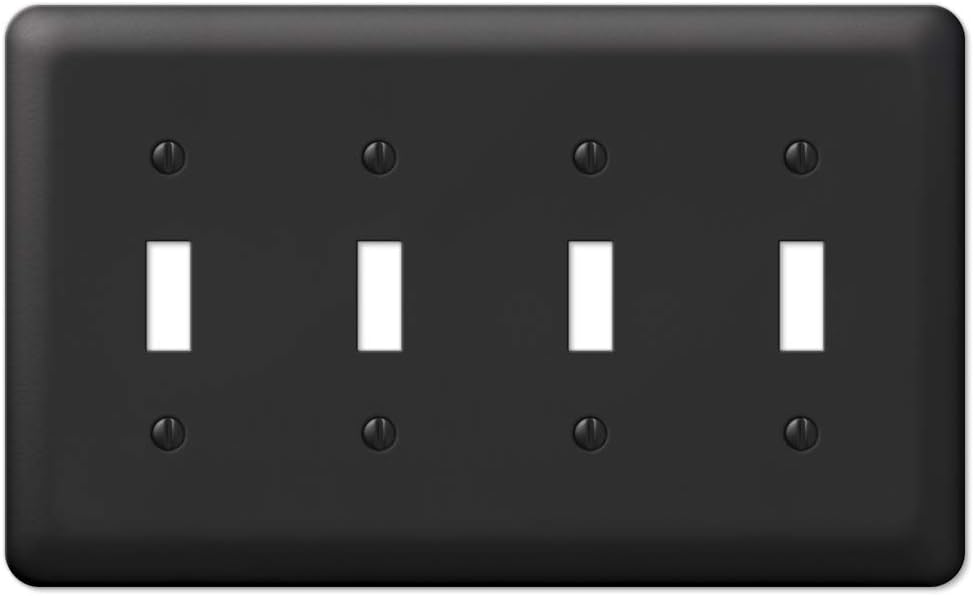 Placa pared 4 palancas acero negro