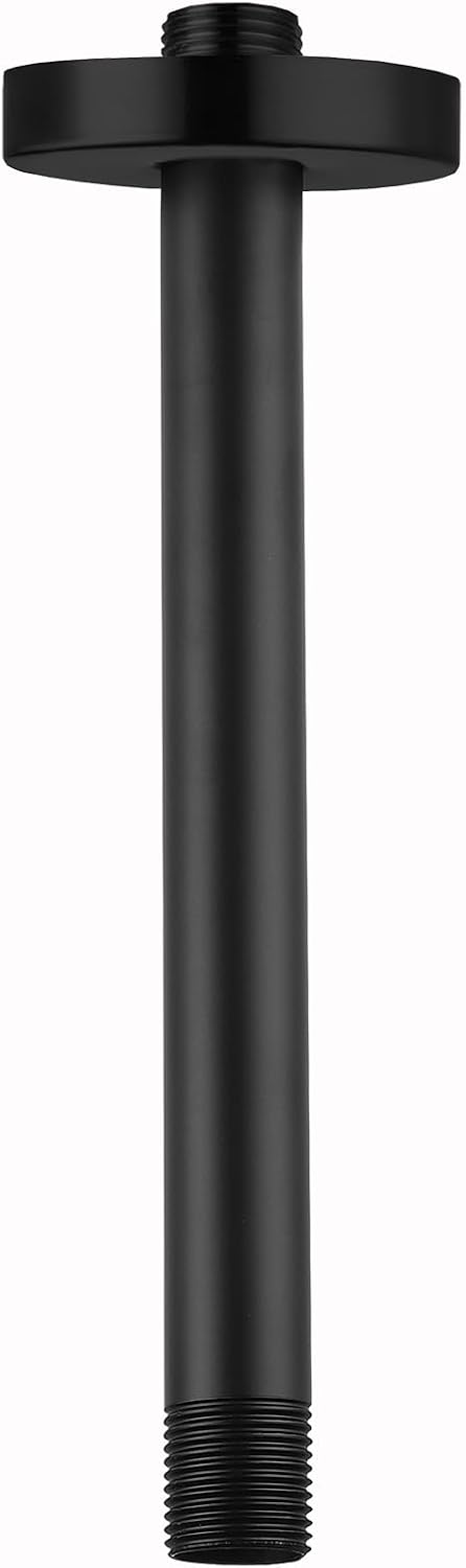 Brazo ducha 10pulg negro mate repuesto techo