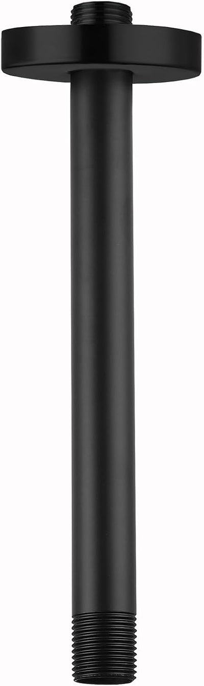 Brazo ducha 10pulg negro mate repuesto techo