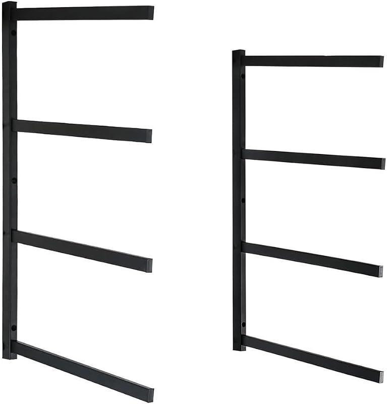 Estante madera soporte metal herramientas largas