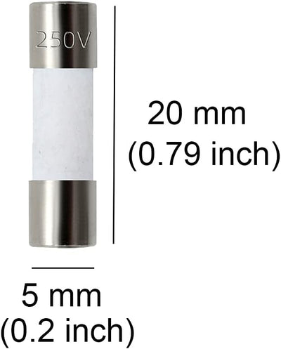 Pack 10 fusibles cerámica 10A 250V 0.2x0.79pulg