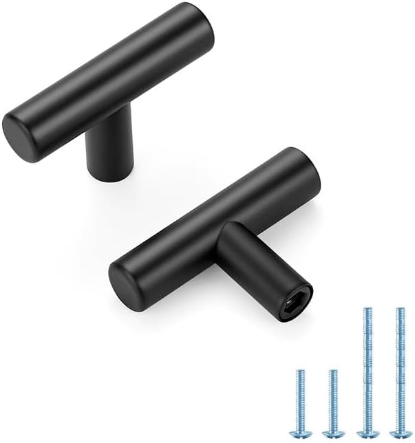 Tiradores acero inox color negro un solo agujero 45uds
