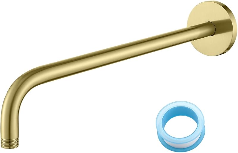 Brazo ducha acero inox 16" oro cepillado
