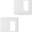 Placa pared 2 posiciones enchufe 4.8x4.9 pulg termoplástico blanco